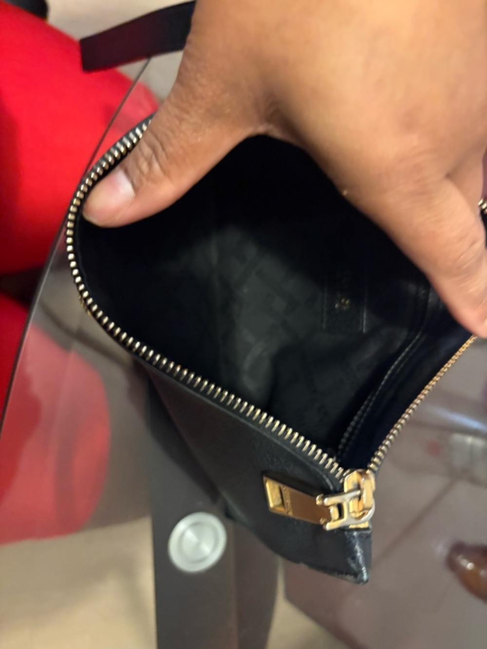 Versace Black Pebbled Leather Wristlet Clutch with Gold Medusa - Picture 3 of 5